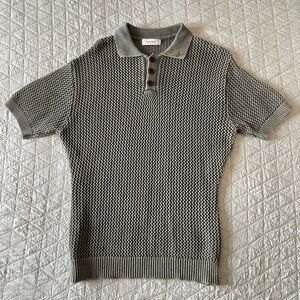 Garment-Dyed Knit Polo Shirt – Men’s Medium - Khaki Green